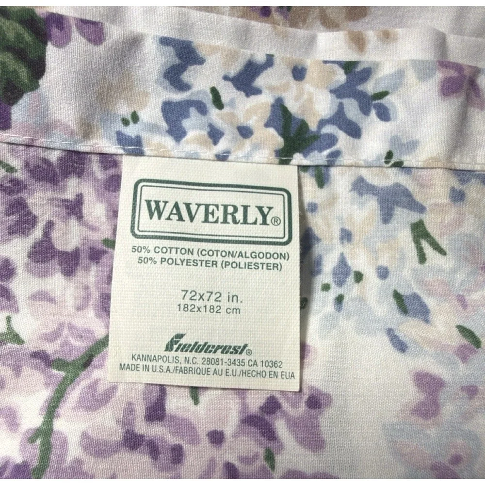 Waverly Fieldcrest Shower Curtain Spring Lilac Floral Cottage Shabby Chic Purple